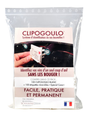 Support d'identification Bouteille CLIPOGOULO Blanc