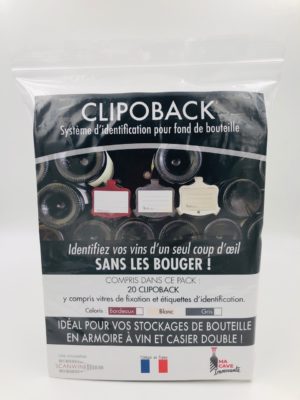 CLIPOBACK, support d'identification pour fond de bouteille