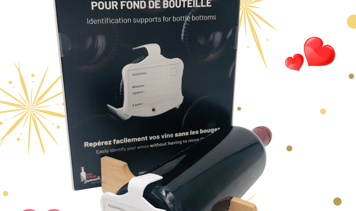 ClipoBack Ma Cave Innovante avec support d'identification blanc, idée cadeau festive pour repérer ses bouteilles de vin