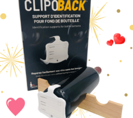 ClipoBack Ma Cave Innovante avec support d'identification blanc, idée cadeau festive pour repérer ses bouteilles de vin